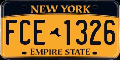 NY license plate FCE1326