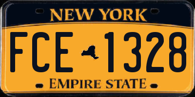 NY license plate FCE1328