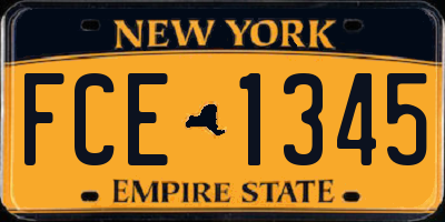 NY license plate FCE1345