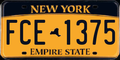 NY license plate FCE1375