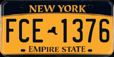 NY license plate FCE1376