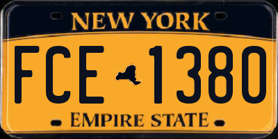 NY license plate FCE1380