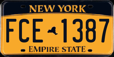 NY license plate FCE1387