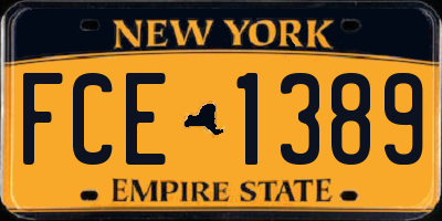 NY license plate FCE1389