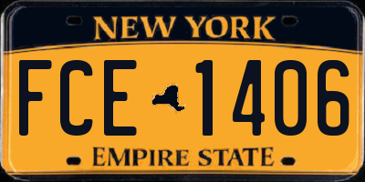 NY license plate FCE1406