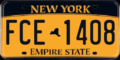 NY license plate FCE1408