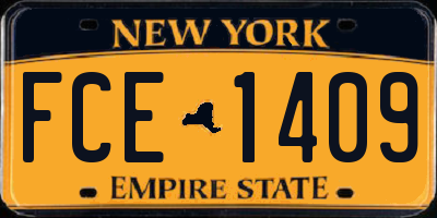 NY license plate FCE1409