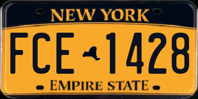 NY license plate FCE1428