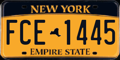 NY license plate FCE1445