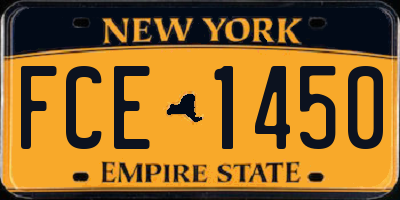 NY license plate FCE1450