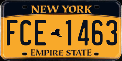 NY license plate FCE1463