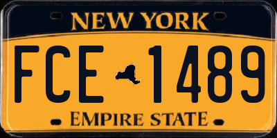 NY license plate FCE1489