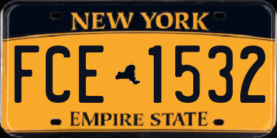 NY license plate FCE1532