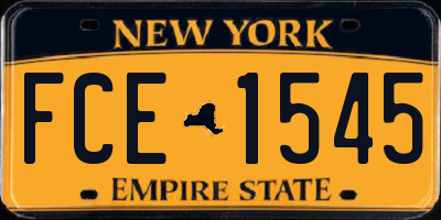 NY license plate FCE1545