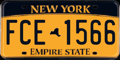 NY license plate FCE1566