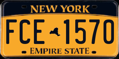NY license plate FCE1570