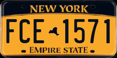 NY license plate FCE1571
