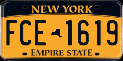 NY license plate FCE1619