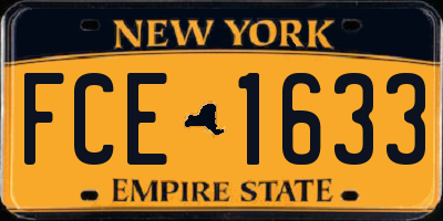 NY license plate FCE1633