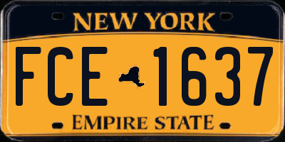 NY license plate FCE1637