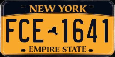 NY license plate FCE1641