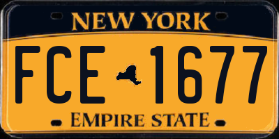 NY license plate FCE1677