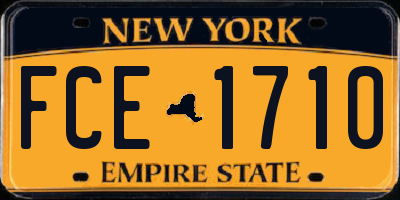 NY license plate FCE1710