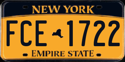NY license plate FCE1722
