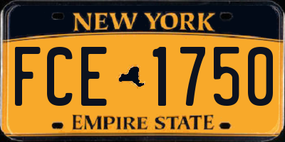 NY license plate FCE1750