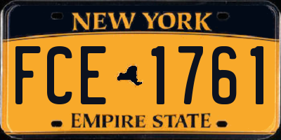 NY license plate FCE1761