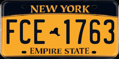 NY license plate FCE1763