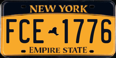 NY license plate FCE1776