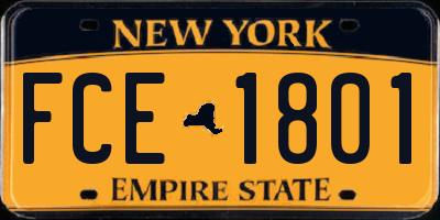 NY license plate FCE1801