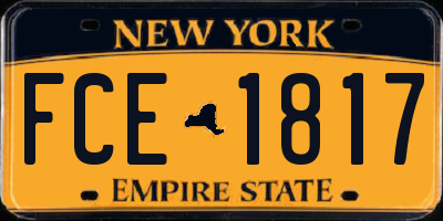 NY license plate FCE1817