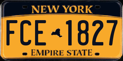 NY license plate FCE1827