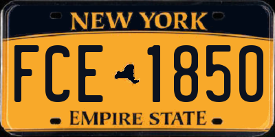 NY license plate FCE1850