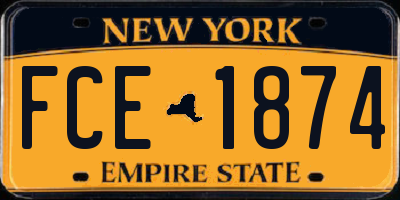 NY license plate FCE1874