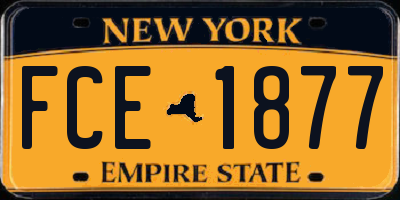 NY license plate FCE1877