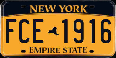 NY license plate FCE1916
