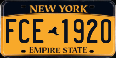 NY license plate FCE1920