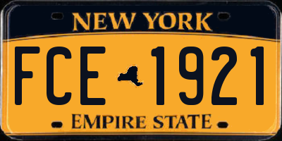 NY license plate FCE1921