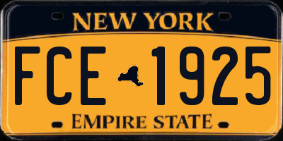 NY license plate FCE1925