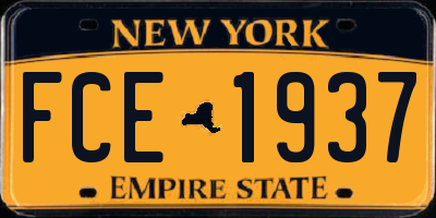 NY license plate FCE1937