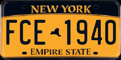 NY license plate FCE1940