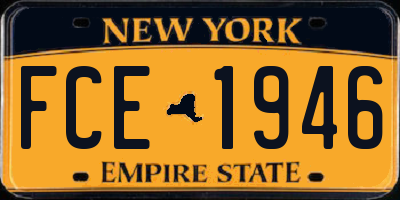 NY license plate FCE1946