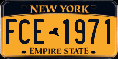 NY license plate FCE1971