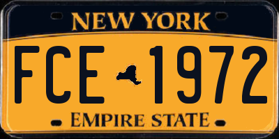 NY license plate FCE1972