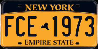 NY license plate FCE1973