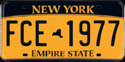 NY license plate FCE1977
