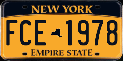 NY license plate FCE1978